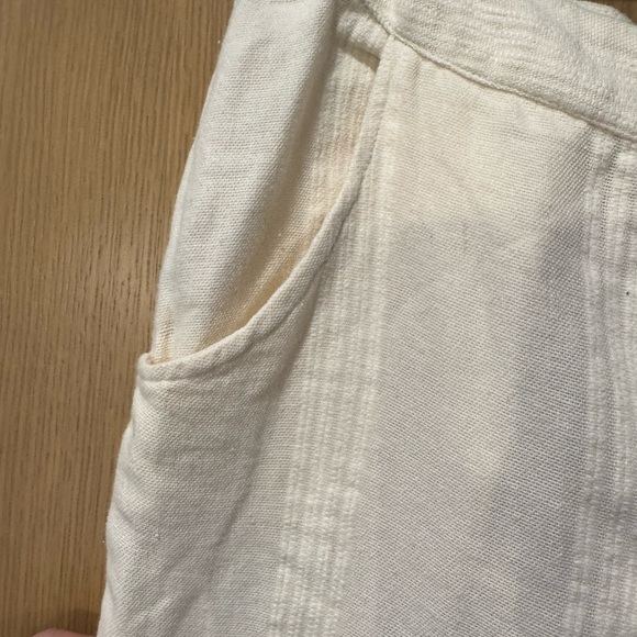 Free People Button Fly Cropped Cotton/Linen Pant Slit Ankle Detail / Medium - Picture 11 of 11